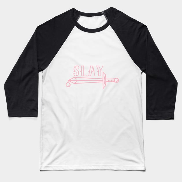 Slay Millennial Pink Baseball T-Shirt by Dale_James